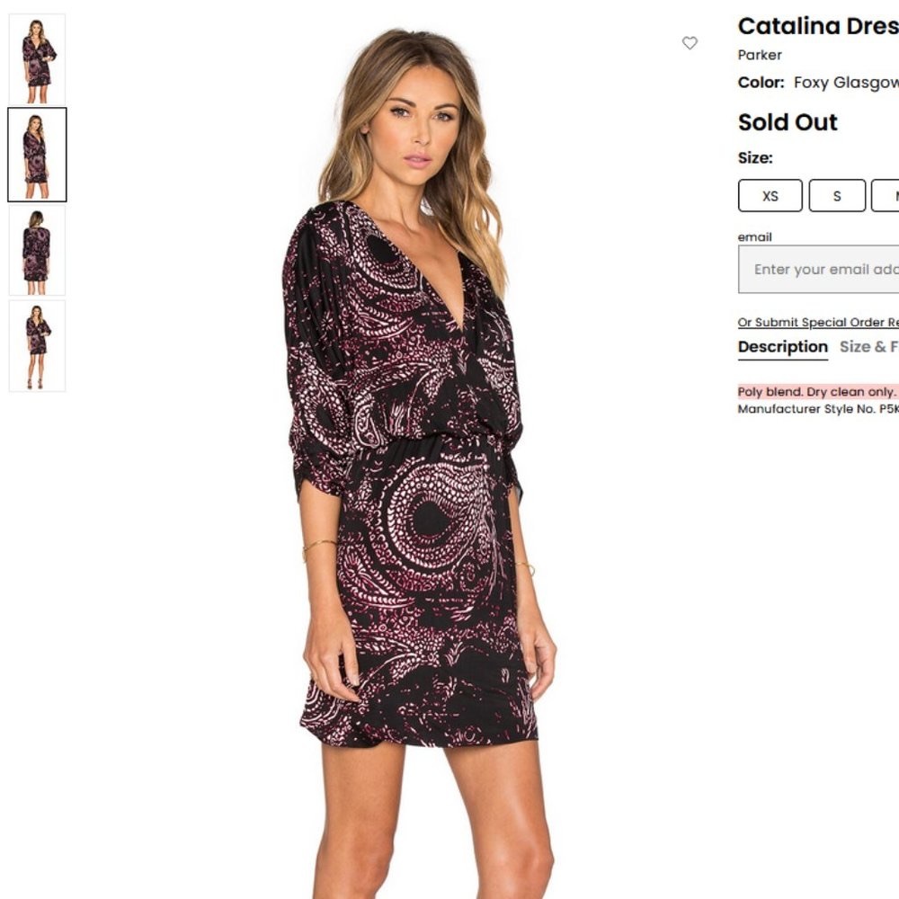 PARKER | Catalina dress black print XS
